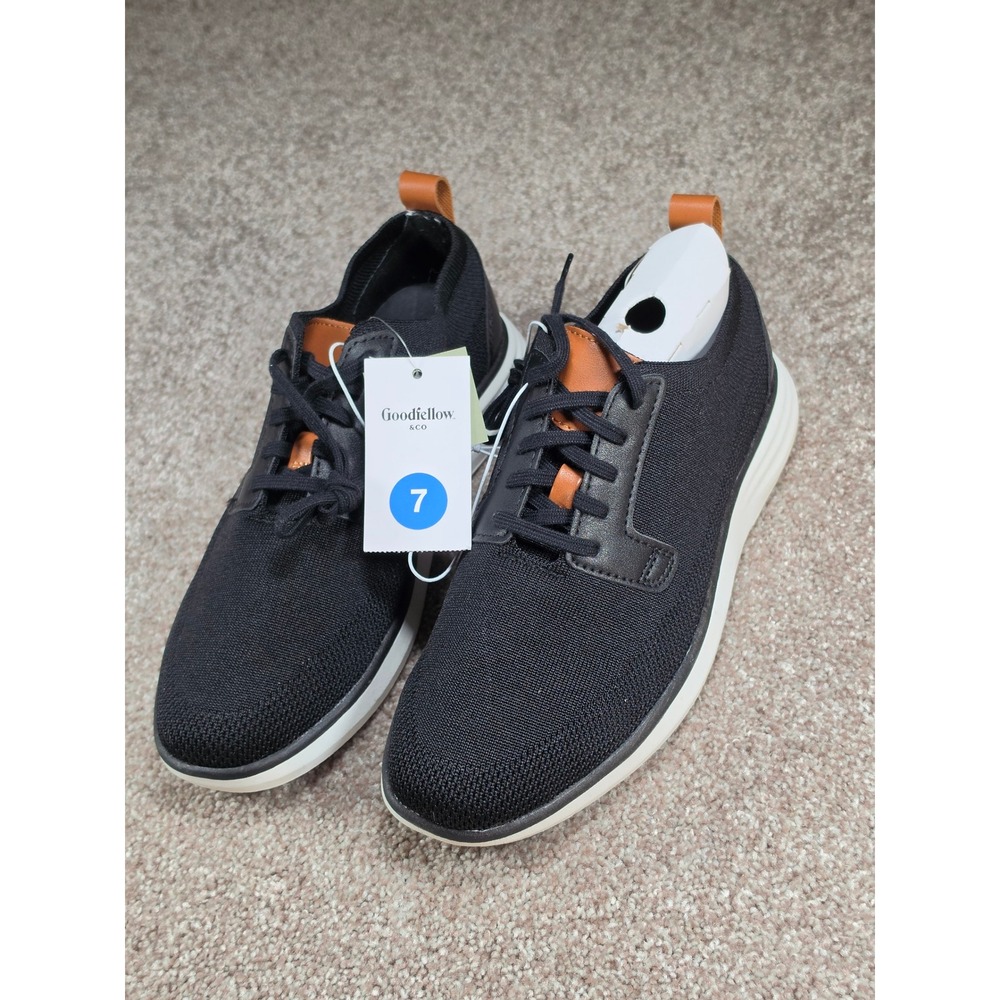 Goodfellow & Co Zeke Mens Black Knit Memory Foam Sneakers Shoes 7 NEW